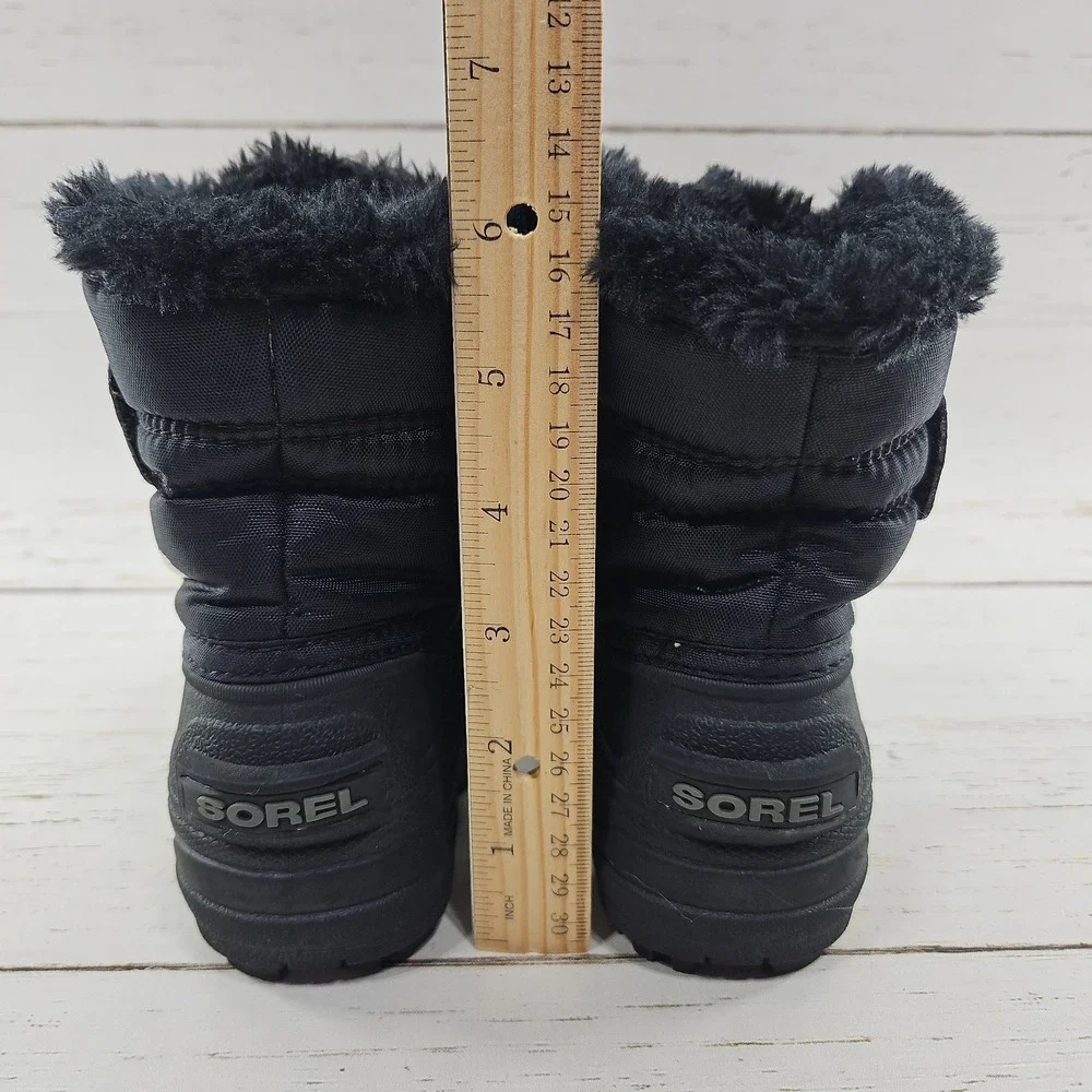 Sorel Snow Commander Boots Toddler Size 5 Black Insulated Winter Ski Waterproof